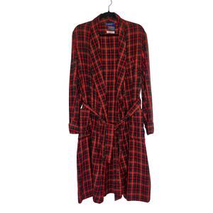 Vtg Sir Pendleton Virgin Wool Authentic Christie Tartan Plaid Robe Medium *Holes